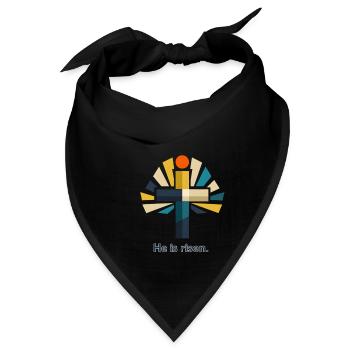 Auferstehung He is Risen Ostern Jesus - Bandana - Schwarz - Vorne