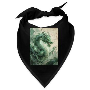 Der Herrscher des Ostens: Der Azurdrache (Qinglong) - Bandana - Schwarz - Vorne