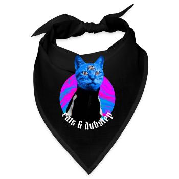 Cats & Dubstep – Rave Outfit Festival Dubstep - Bandana - Schwarz - Vorne