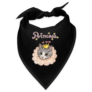Illustration der Krone der Prinzessin-Katze - Bandana - Schwarz - Vorne