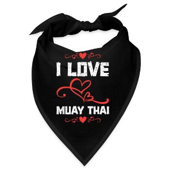 Ich liebe Muay Thai Herzdesign - Bandana - Schwarz - Vorne