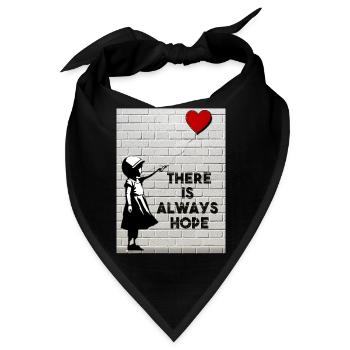 Hoffnung in der Wand: Mädchen und roter Ballon - Bandana - Schwarz - Vorne