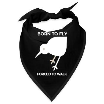 Geboren zum Fliegen Gezwungen Zu Gehen - Bandana - Schwarz - Vorne