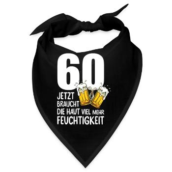 60 Geburtstag Bier Männer Lustiger Spruch - Bandana - Schwarz - Vorne