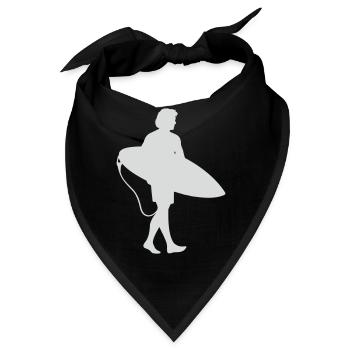 Surfer Silhouette am Surfbrett - Bandana - Schwarz - Vorne