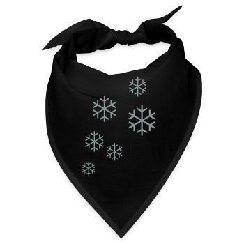 Schneeflocken - Bandana - Schwarz - Vorne