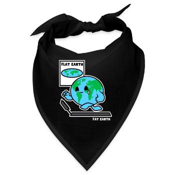 Flache Erde Runde Erde - Bandana - Schwarz - Vorne