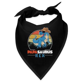 Papasaurus Rex Bester Papa Familie - Bandana - Schwarz - Vorne