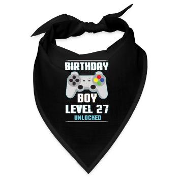 Gamer Boy Video Game Lover Age 27 Level Unlocked - Bandana - Schwarz - Vorne
