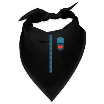 Funny Tin Heart Costume For Halloween - Bandana - Schwarz - Vorne