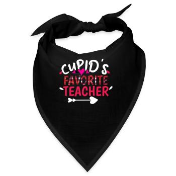 Plaid Cupid Favorite Teacher Valentines Day - Bandana - Schwarz - Vorne