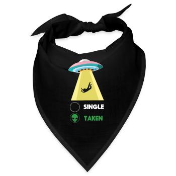 Funny Alien Abduction Hearts Day Valentines - Bandana - Schwarz - Vorne