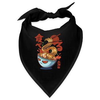 Ramen Nudelsuppen im Anime und Manga Stil - Bandana - Schwarz - Vorne