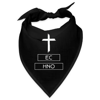 Cross Religion Raver Rave Hard Techno Dark Tekno - Bandana - Schwarz - Vorne