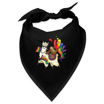 Lama Gleichberechtigung Schwul LGBTQ Regenbogen LGBT Pride Monat - Bandana - Schwarz - Vorne