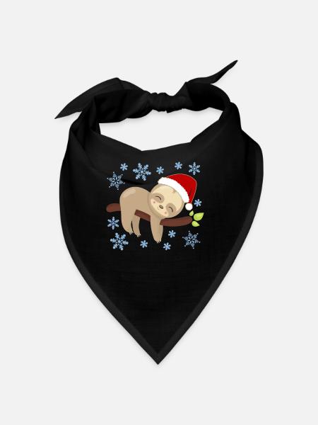 Sloth Christmas Nap Cozy Holidays - Bandana - black - Front