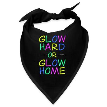Neon Lebensmotto - Strahlend leben - Bandana - Schwarz - Vorne
