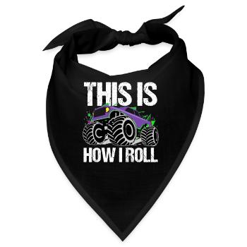 Rollender Monstertruck Abenteuer Drang - Bandana - Schwarz - Vorne