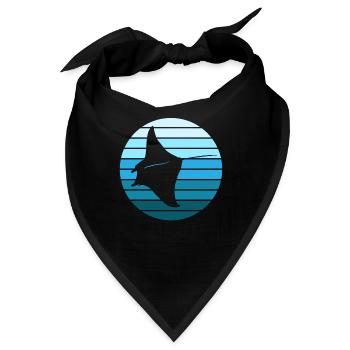 Mantarochen Eleganz im Ozean - Bandana - Schwarz - Vorne