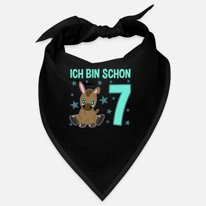 Siebenjährige Partyeselchen Glücksbringer Bandana