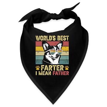 Vintage und humorvoller Hund Daddy Hund Corgi - Bandana - Schwarz - Vorne