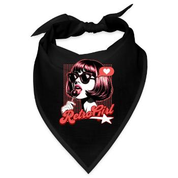 Vintage Damen Retro Glamour - Bandana - Schwarz - Vorne