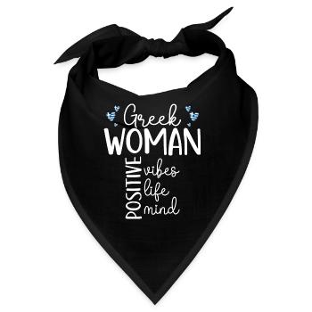 Positives Mädchen Griechische Frau - Bandana - Schwarz - Vorne