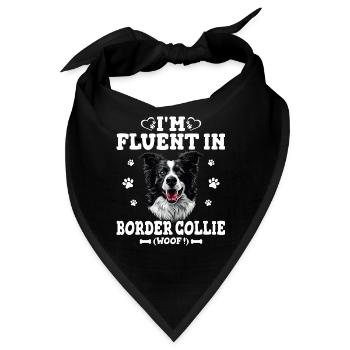 Sprechender Border Collie Humor Hund Border Collie - Bandana - Schwarz - Vorne
