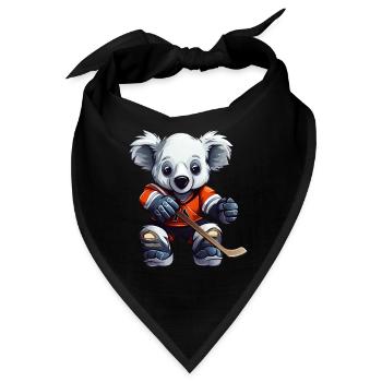 Eishockeyspieler Koala, Sportliches Tierdesign - Bandana - Schwarz - Vorne