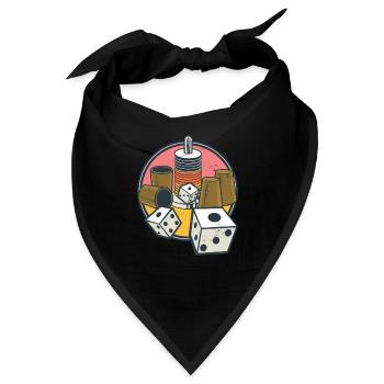 Schocken Würfelspiel Trinkspiel Kneipe - Bandana - Schwarz - Vorne