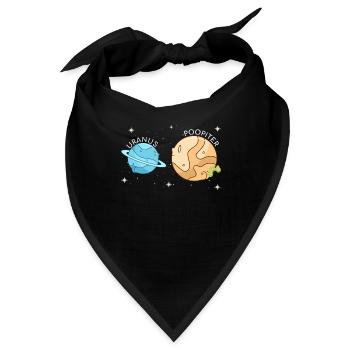 Uranus Poopiter - Uranus Planet Weltraum Lustig - Bandana - Schwarz - Vorne
