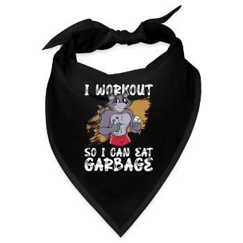 Ich trainiere, damit ich Müll essen kann - - Bandana - Schwarz - Vorne