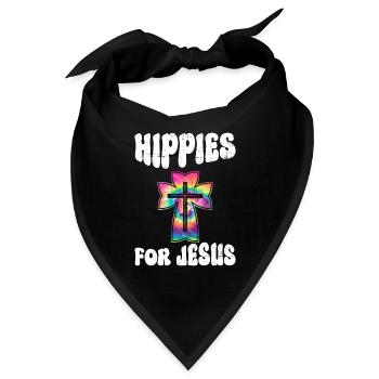 Hippies For Jesus - Hippie-Kostüm Tie Dye - Bandana - Schwarz - Vorne