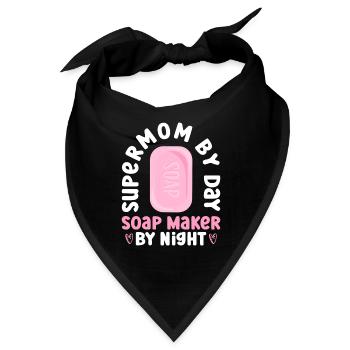 Seife machen Mama Seifensieder Spruch Mutter - Bandana - Schwarz - Vorne