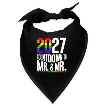 Gay Pride 2027 Hochzeit Homo-Ehe - Bandana - Schwarz - Vorne