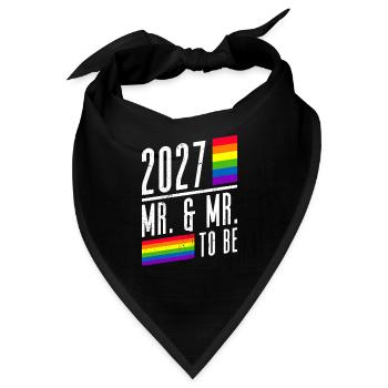 Gay Pride 2027 Hochzeit Homo-Ehe - Bandana - Schwarz - Vorne