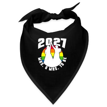 Gay Pride 2027 Hochzeit Homo-Ehe - Bandana - Schwarz - Vorne