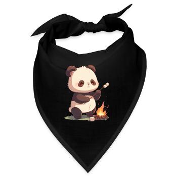 Pandabär Marshmallows Japanischer Riesenpanda - Bandana - Schwarz - Vorne
