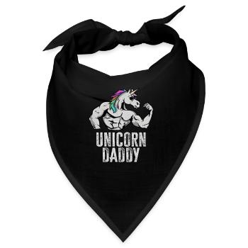 Einhorn-Vati - lustiges Fitness-Turnhallen-Regenbogen-Vati-Geschenk - Bandana - Schwarz - Vorne