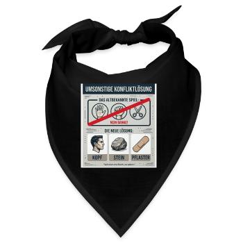 Kopf Stein Pflaster Konfliktlösung - Bandana - Schwarz - Vorne