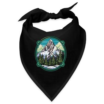 Berge Winter Eisberge Natur - Bandana - Schwarz - Vorne