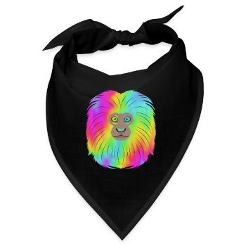 Tamarin Affe Affen Affenähnlich Affengesicht - Bandana - Schwarz - Vorne