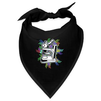 Labor Bio Chemie Mikroskop Laboratory - Bandana - Schwarz - Vorne