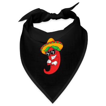 Chilli Chipotle Chilischote Jalapeno Scharf Chili - Bandana - Schwarz - Vorne