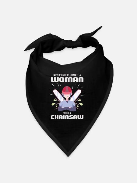 Kettensäge für Holzfällerin & Arboristin - Bandana - Schwarz - Vorne