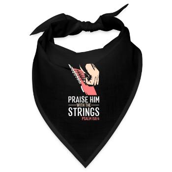 Christ Gitarrist Bibelvers Musiker Geschenk - Bandana - Schwarz - Vorne