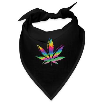 Cannabis Kiffer Kiffen - Bandana - Schwarz - Vorne