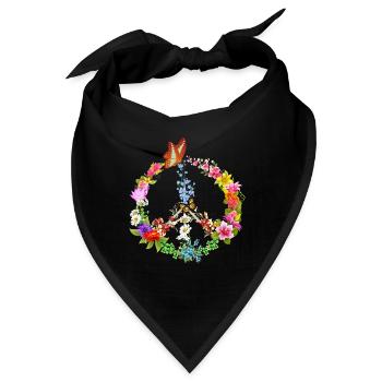 Peacezeichen Schmetterling - Bandana - Schwarz - Vorne