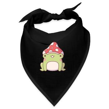Niedliches Fliegenpilz Frosch Doodle - Bandana - Schwarz - Vorne