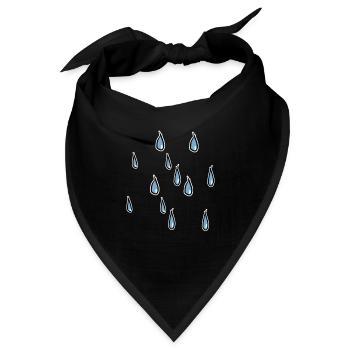 regen wasser muster wetter tropfen träne tränen - Bandana - Schwarz - Vorne